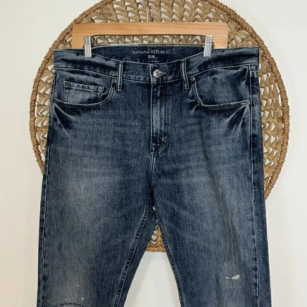 Banana Republic slim men’s distressed denim jeans size 36x34